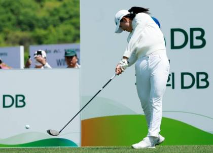 [SJ골프] 강한 임택트로 티샷하는 안재희,KLPGA '제1회 DB 위민스 챔피언십'1번홀